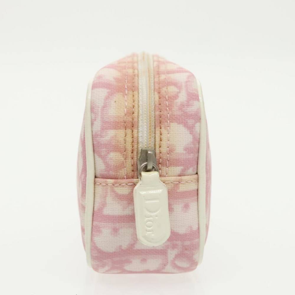 Christian Dior Trotter Canvas Pouch Pink Silver Auth hk1748 - Picture 4 of 16